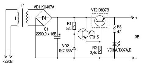 Блок питания 9v схема