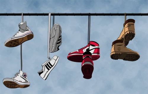 Кроссовки на проводах