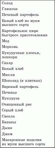 Пример сложных углеводов
