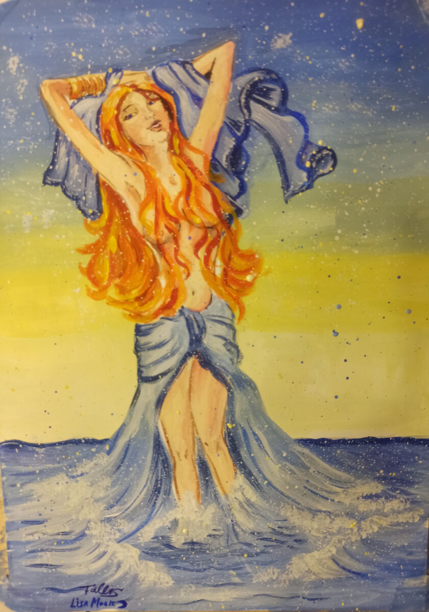 Первая совместная картина гуашью. Авторы: Tallis и lisa Moon. 