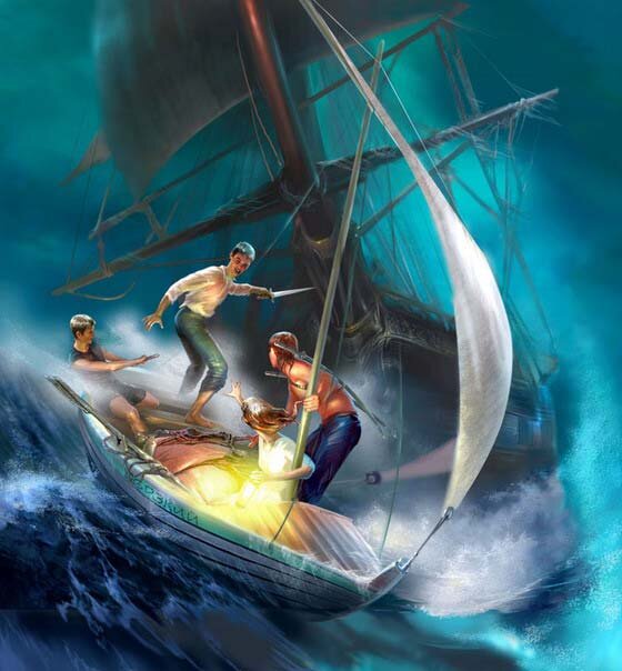 Путешествие по мирам Лукьяненко начинается. Иллюстрация к повести "Рыцари сорока островов". Художник Владимир Бондарь.