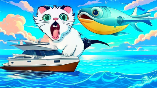 СМОТРИ! ЛЕТАЮЩАЯ РЫБА! ► Cat Goes Fishing |14|