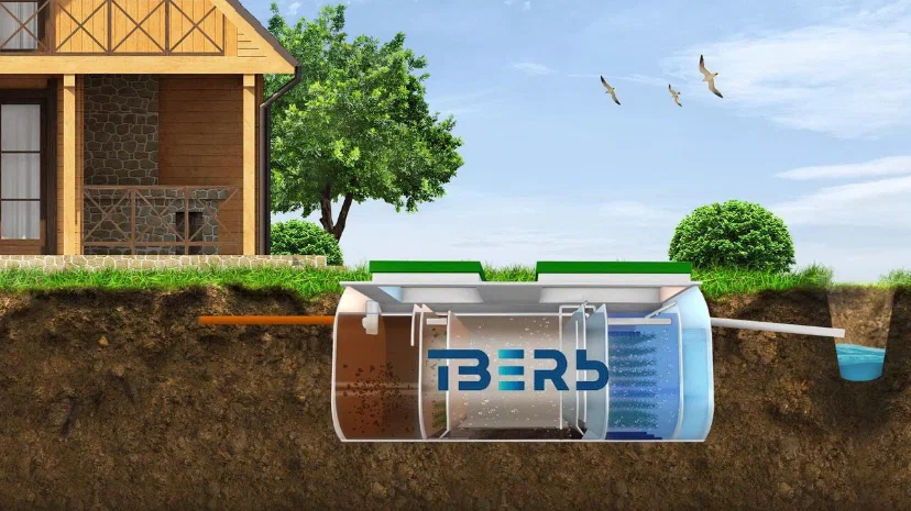 Схема отвода очищенных стоков в канаву 