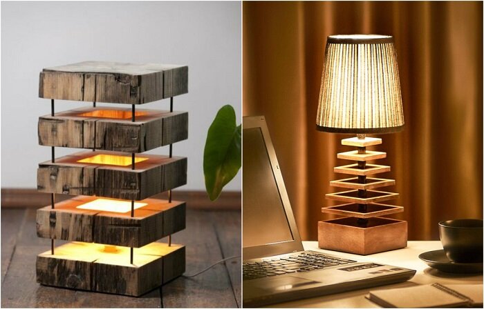  
Креативные светильники из натурального дерева.
Ненавязчивый свет от лампы, мягко рассеивающийся по комнате… Это по-настоящему действует весьма успокаивающе. И чтобы обзавестись подобным светильником, вовсе необязательно бежать за ним в дизайнерский магазин. Его можно сделать самим из… обычного дерева.
