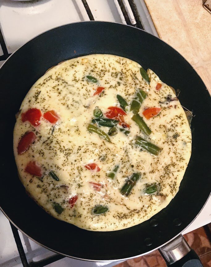 Фото из личного архива: омлет со стручковой фасолью.