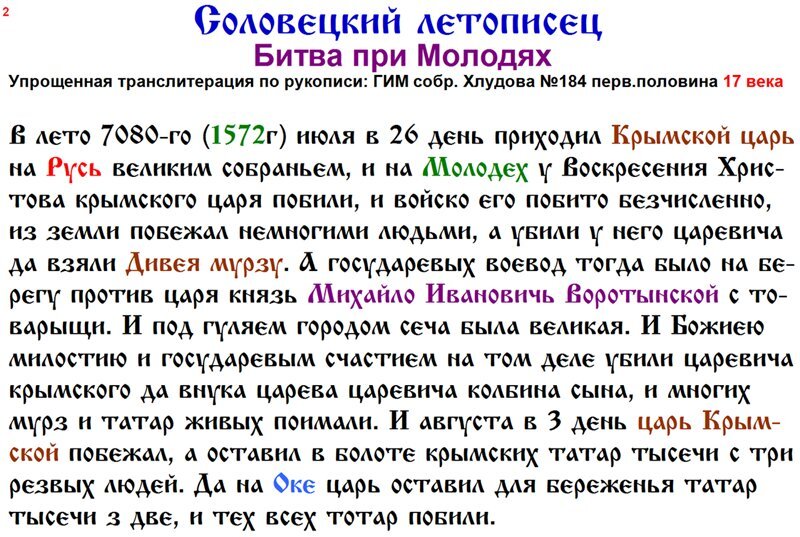 1572 битва при молодях карта