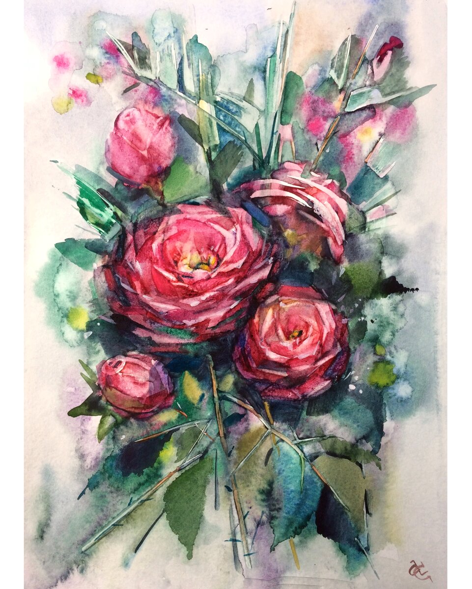 А4, акварель. 