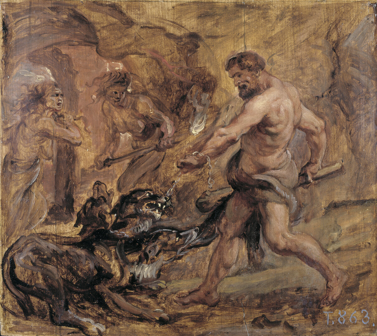 Геракл и цербер — Рубенс, 1637 // Музей Прадо