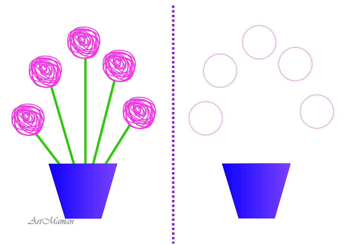 Учимся рисовать цветок в горшке