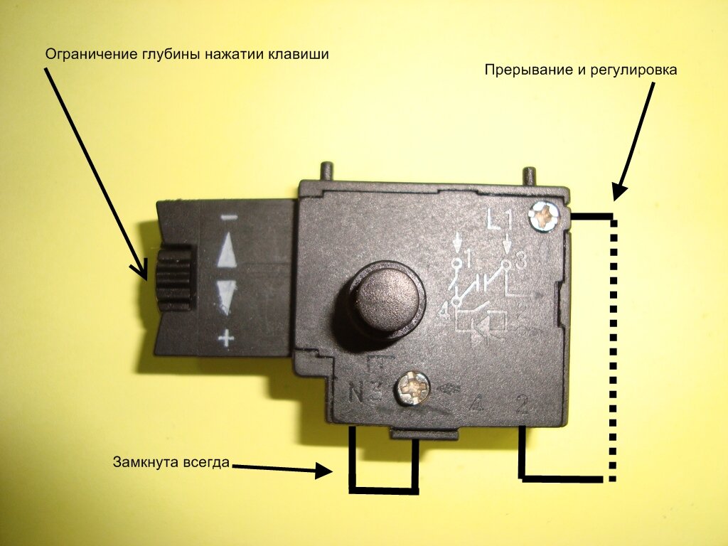 Схема подключения кнопки дрели