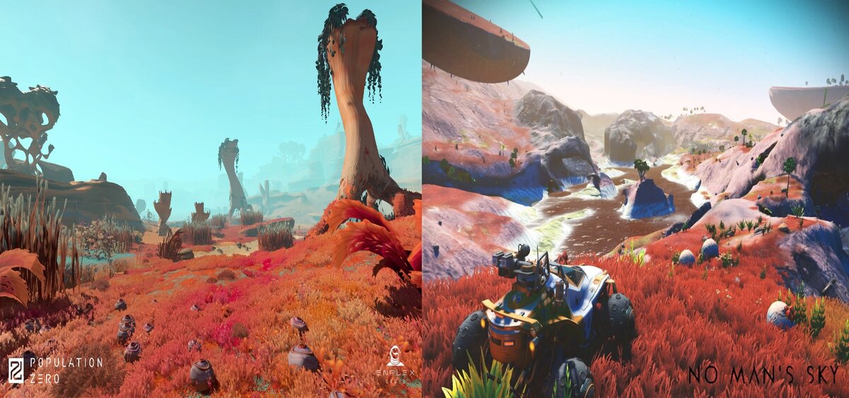 Если бы на каждом скрине не было лого Population Zero, то я бы подумал, что это скрин из No man's sky.