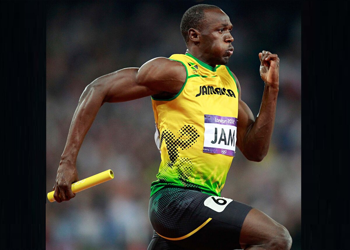  Усейн Болт - один из самых быстрых людей на планете.  