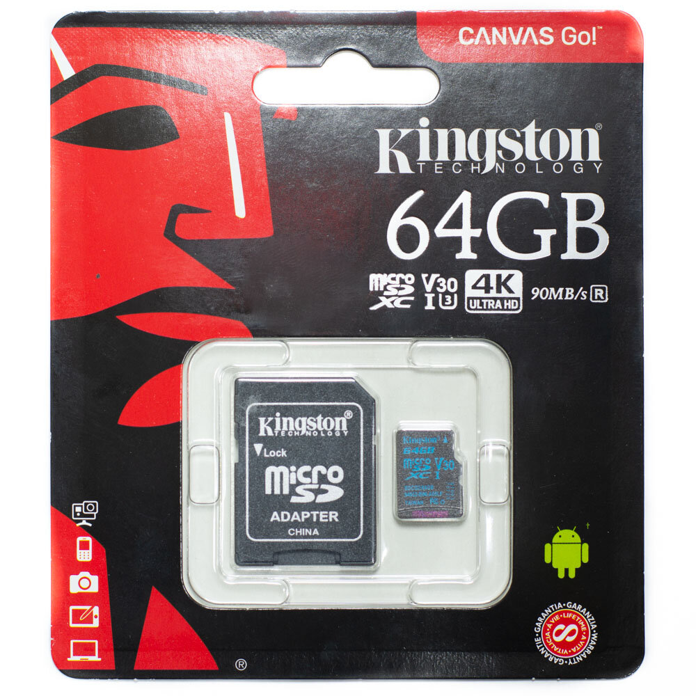 Kingston canvas go plus microsdxc 128 гб