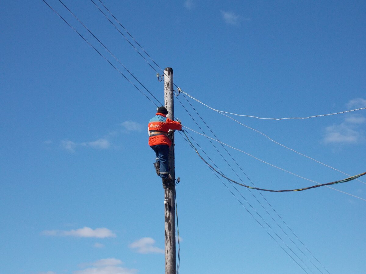 Подключение на столбе