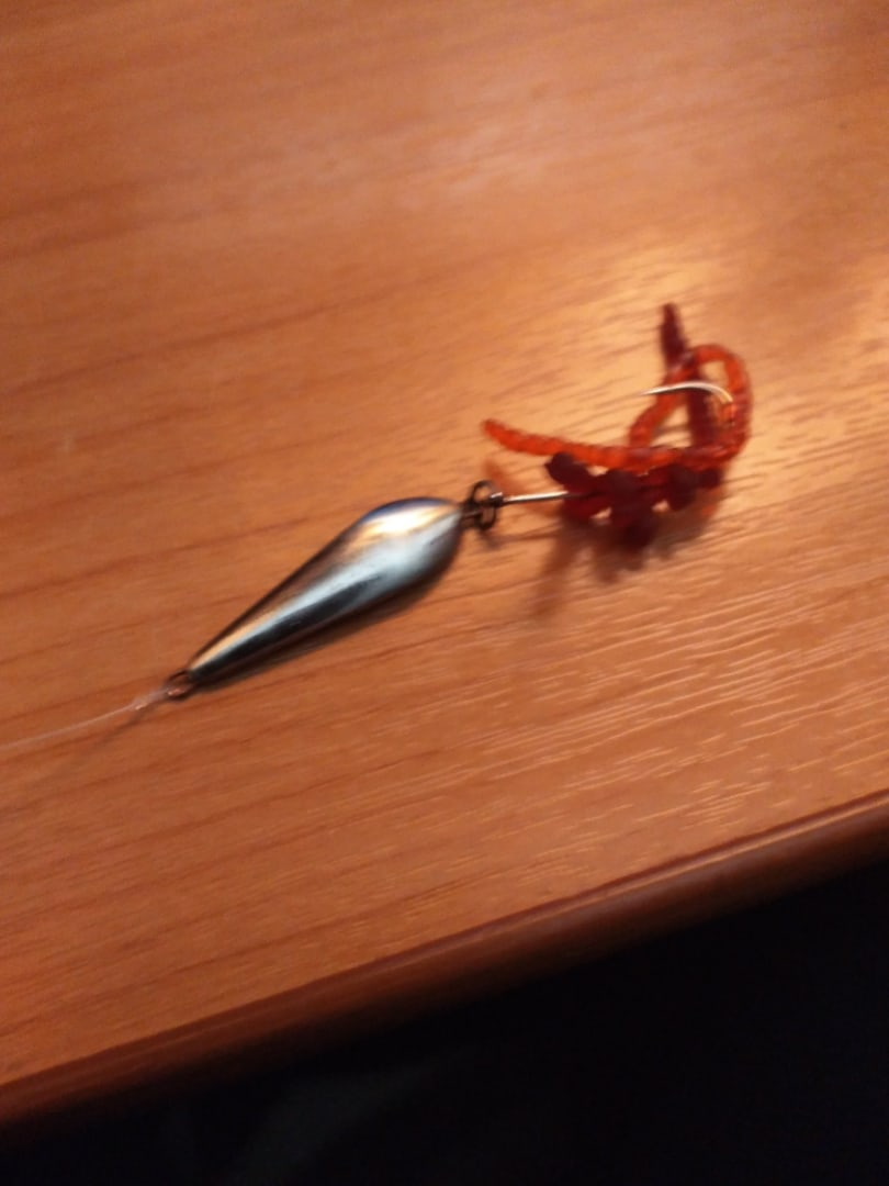 Фото товарища. "Рожок". Мотыль Berkley, крючок, разумеется, был закрыт.