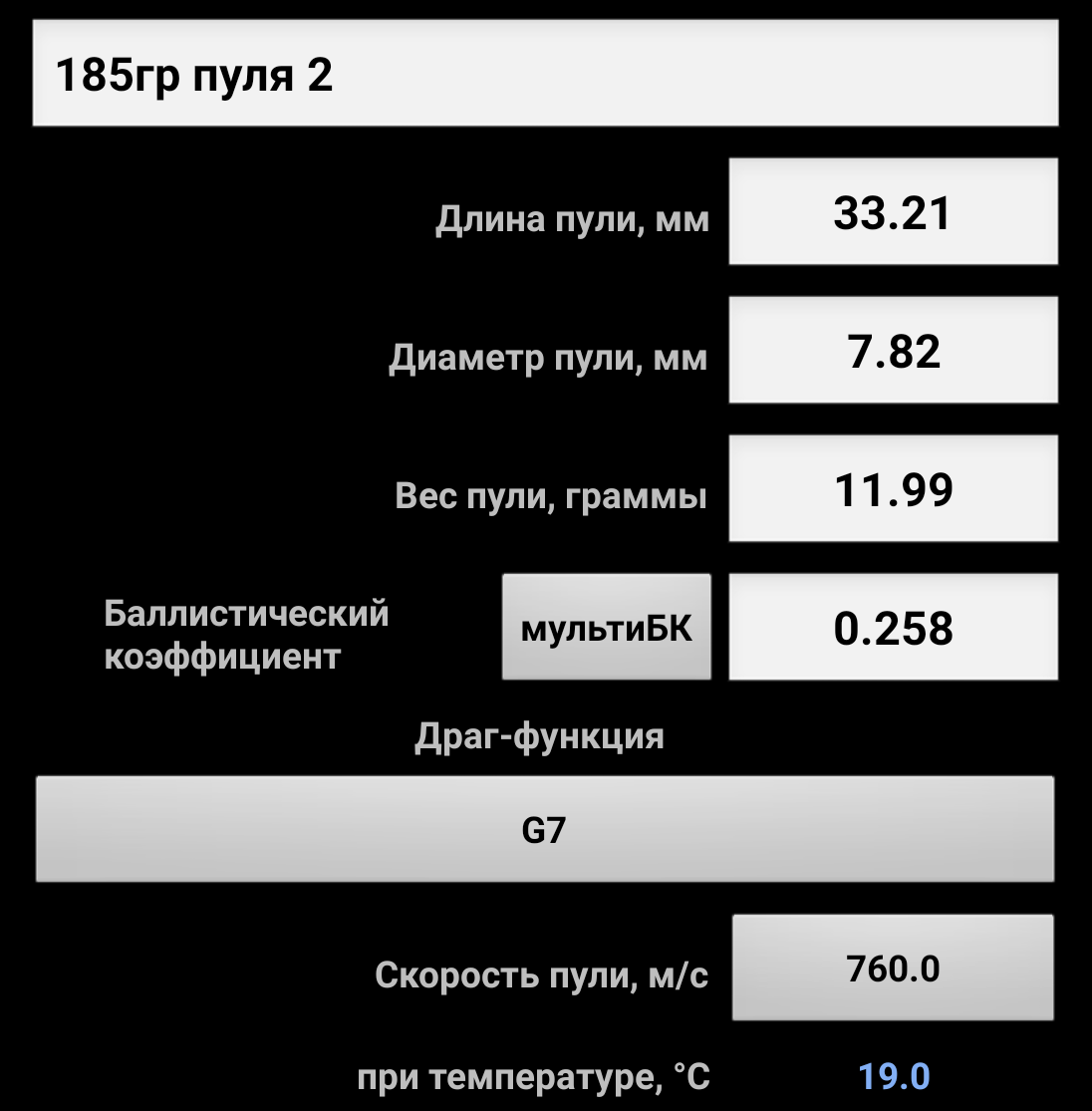 данные пули 2