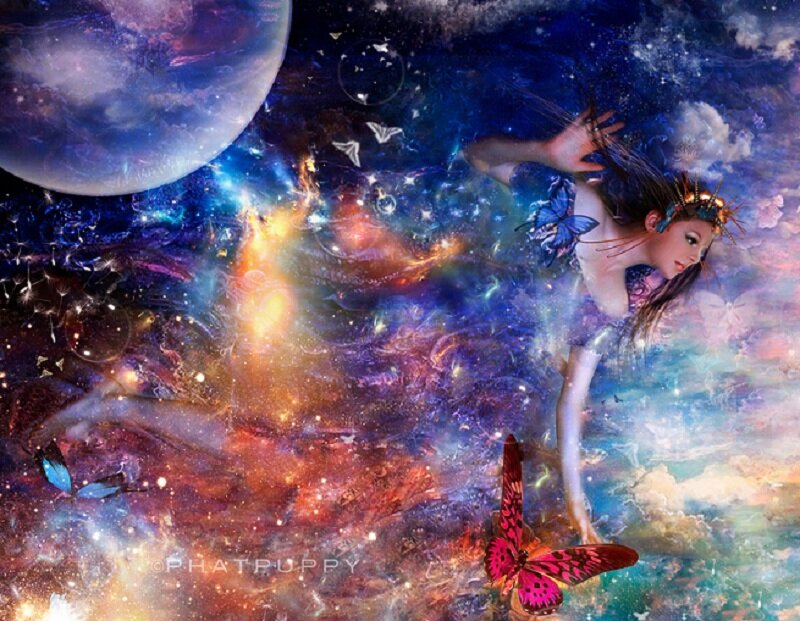 Пространство между жизнями. Женщина космос. Душа в космосе. Человек и Вселенная. Космический человек.