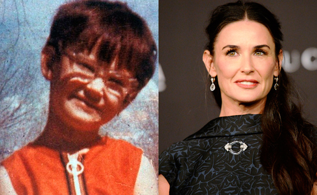 Дэми Мур в детстве и сейчас