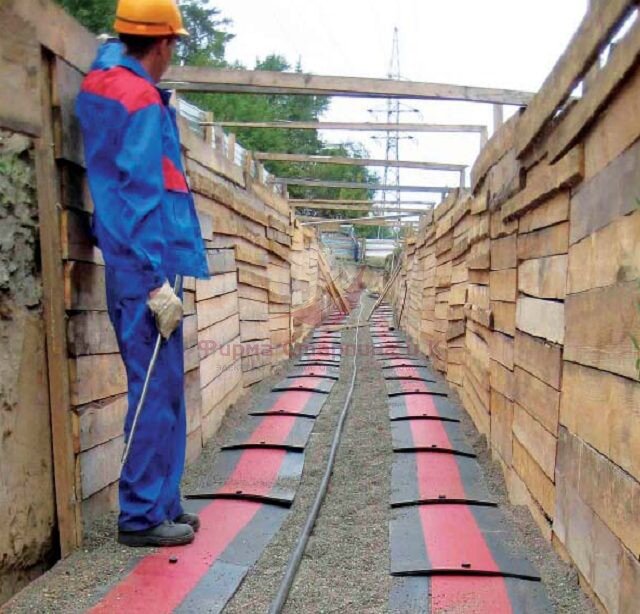 укладка линии контрольного кабеля 