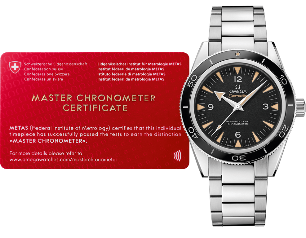 Сертификат Omega Master Chronometer и Omega Seamaster 300 Master Co-Axial 41 mm. Источник: пресс-служба Omega
