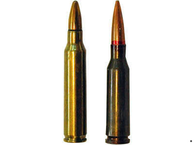 Слева 5,56х45, справа советский 5,45х39