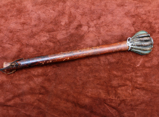 Посмотрите на булаву и вы увидите, что она луковица насаженная на палку. 
В далекие времена, когда Белоруссия входила в состав Речи Посполитой, ее административное деление отличалось от украинского деления. Там были полки реестровых казаков, которые держали в повиновении земли и людей на территориях отведенных полкам. Типичный военно-крестьянский уклад.

В каждом полку, символом власти являлся полковник, носивший пернач