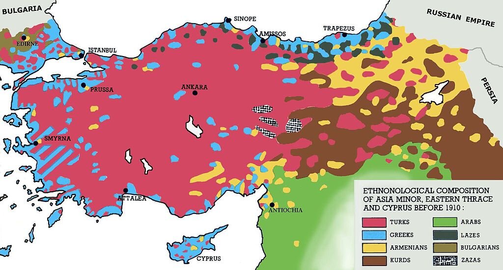 Карта этническая османской империи