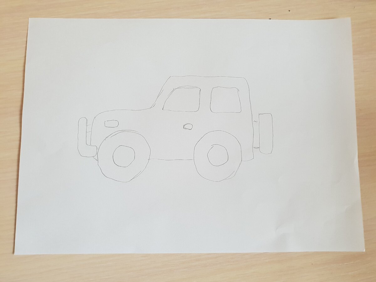 Простой рисунок машины. Фото из личного архива.