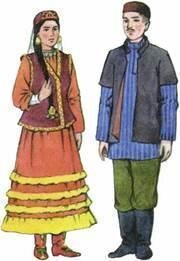 Сибирские татары национальный костюм рисунок