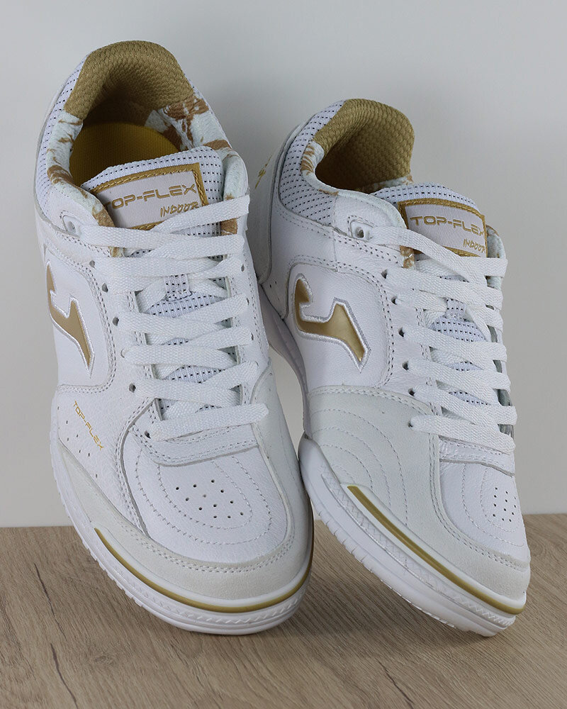 КРОССОВКИ ДЛЯ ФУТЗАЛА TOP FLEX 902 БЕЛЫЕ-ЗОЛОТИСТЫЕ TOPS.902.IN
