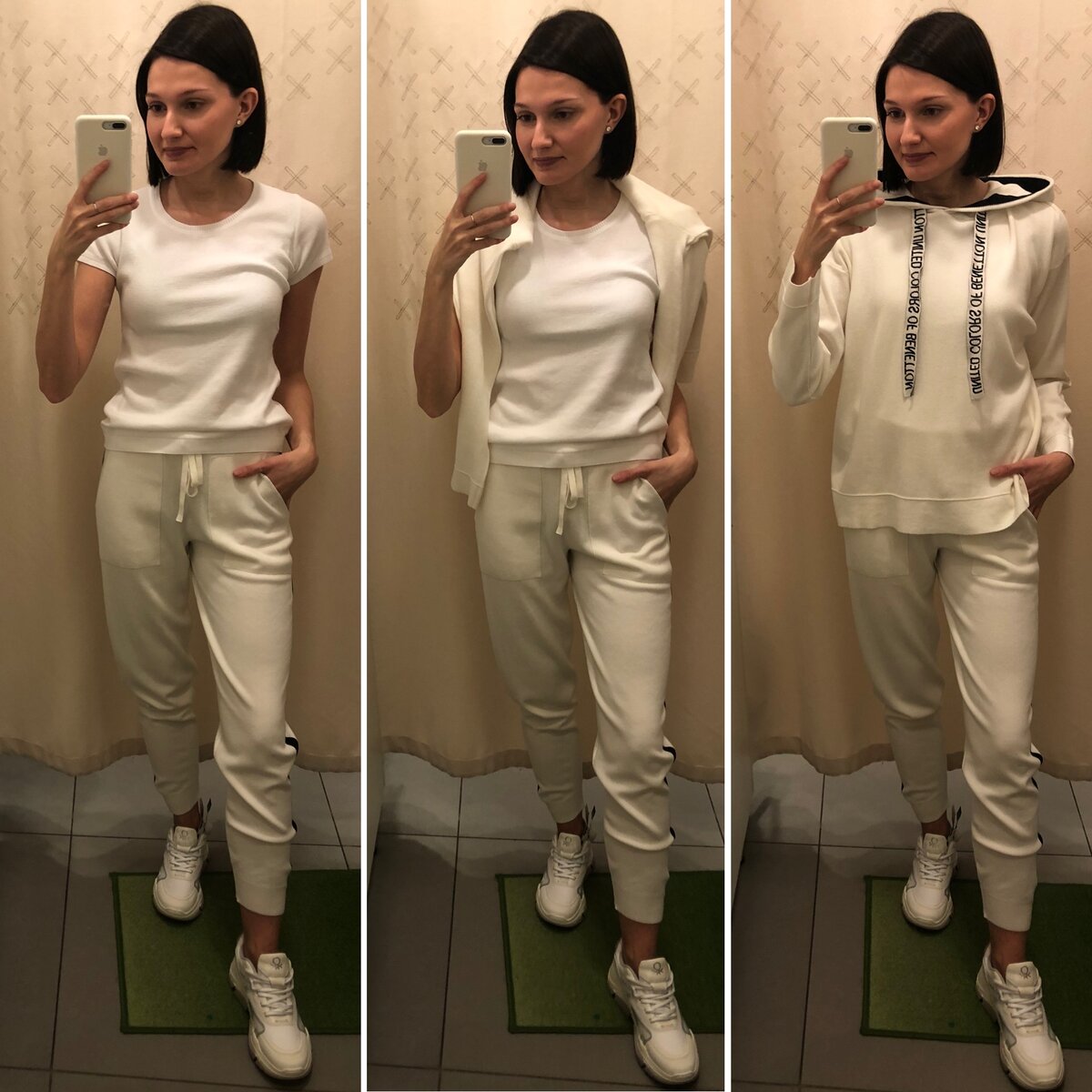 джемпер 5 499 руб., брюки 4 499 руб. джемпер с коротким рукавом 2 299 руб. кроссовки 5 999 руб.