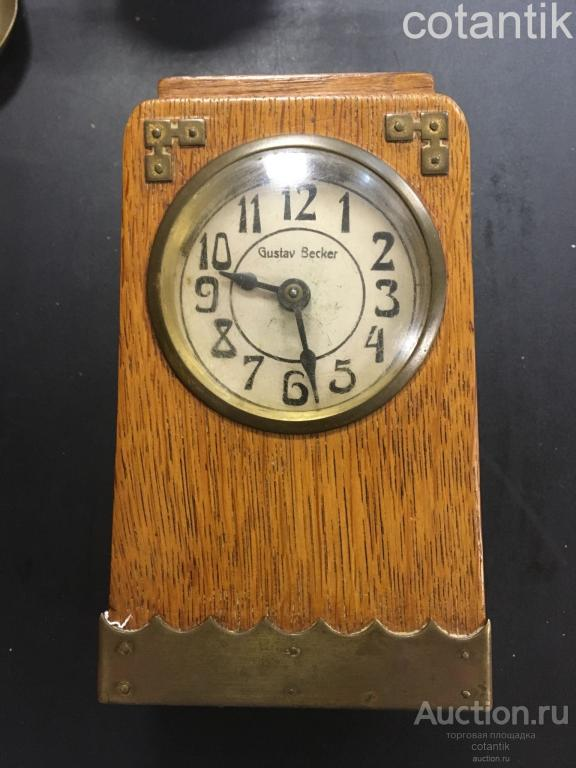 Старинные антикварные часы будильник Густав Беккер, 1912 год.