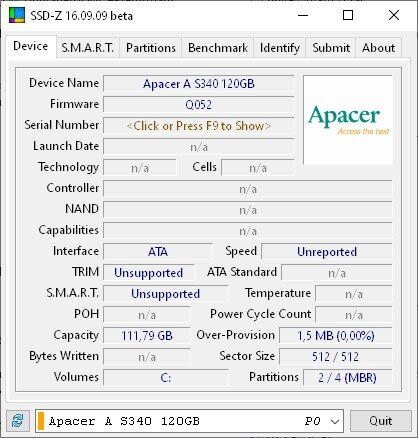 Вот что показывает ssd-z ;)