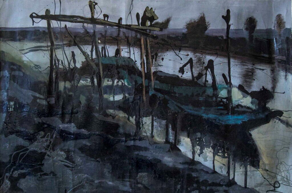 «Док из серии “Моя Азия”» (Алексей Костяков, 2014, масло, 60 × 80). Источник: Sample