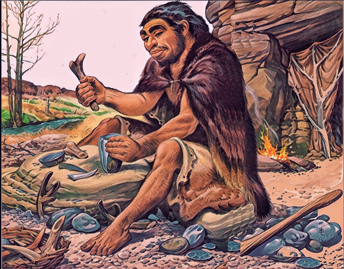 Homo erectus научатся обрабатывать камень костью и деревом. Это даст более тонкие и совершенные инструменты. Благодаря им человечество изобретет одежду...
