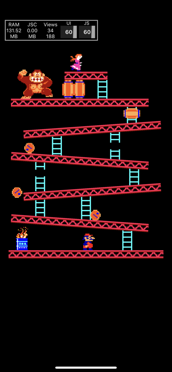 Клон игры Donkey Kong, скриншот сделан с моего iPhone 11 Pro Max