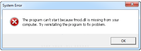 Сообщение об отсутствии файла «Fmod.dll»