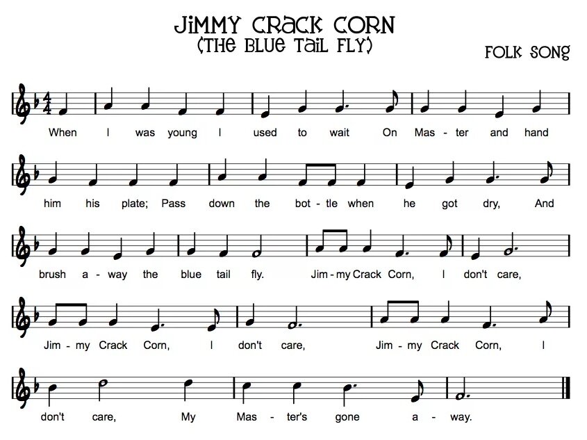 Ноты песенки Jimmy Crackcorn