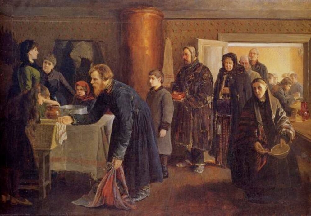 Картина В. И. Навозова «Даровая столовая»