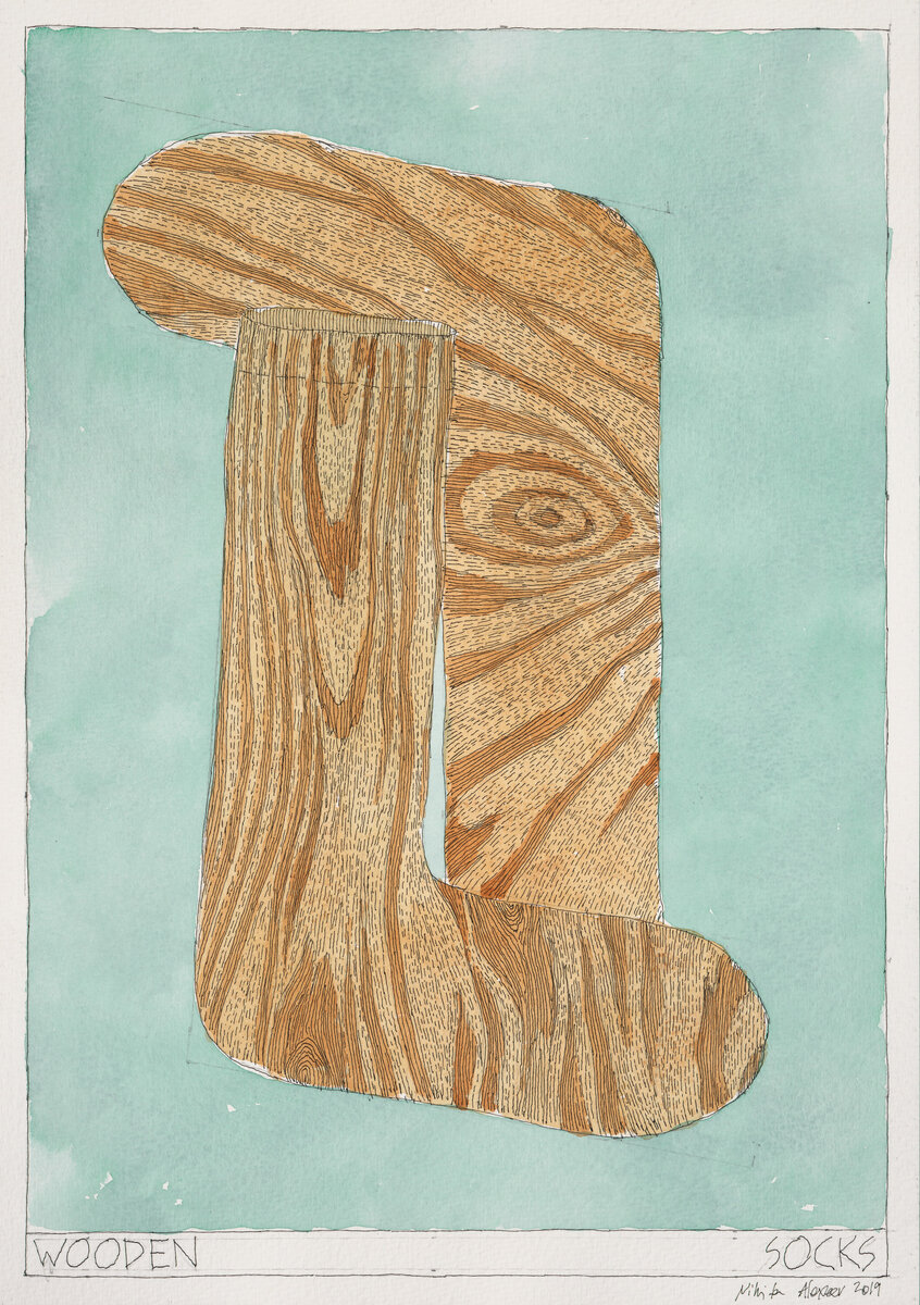 Никита Алексеев. Из серии Socko Socks / Носки Socko Socks. Деревянные. 2019
