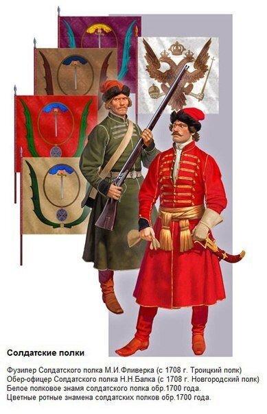 Русские пехотинцы в 1700-ом году