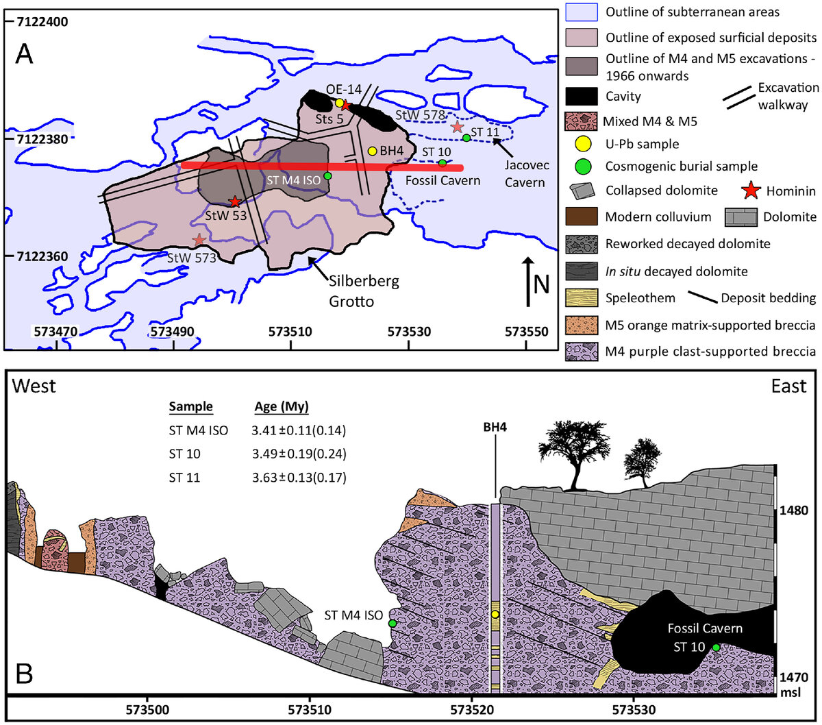 План памятника Стеркфонтейн. Изображение взято с сайта: https://www.pnas.org/doi/full/10.1073/pnas.2123516119#