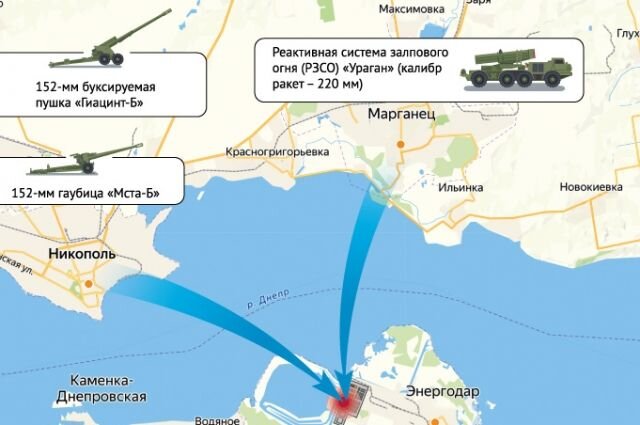 Карта где находится запорожская аэс