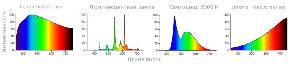 Спектр разных источников света