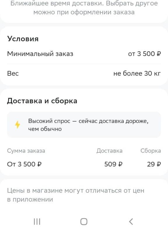 Сбермаркет сильно поднял стоимость доставки.