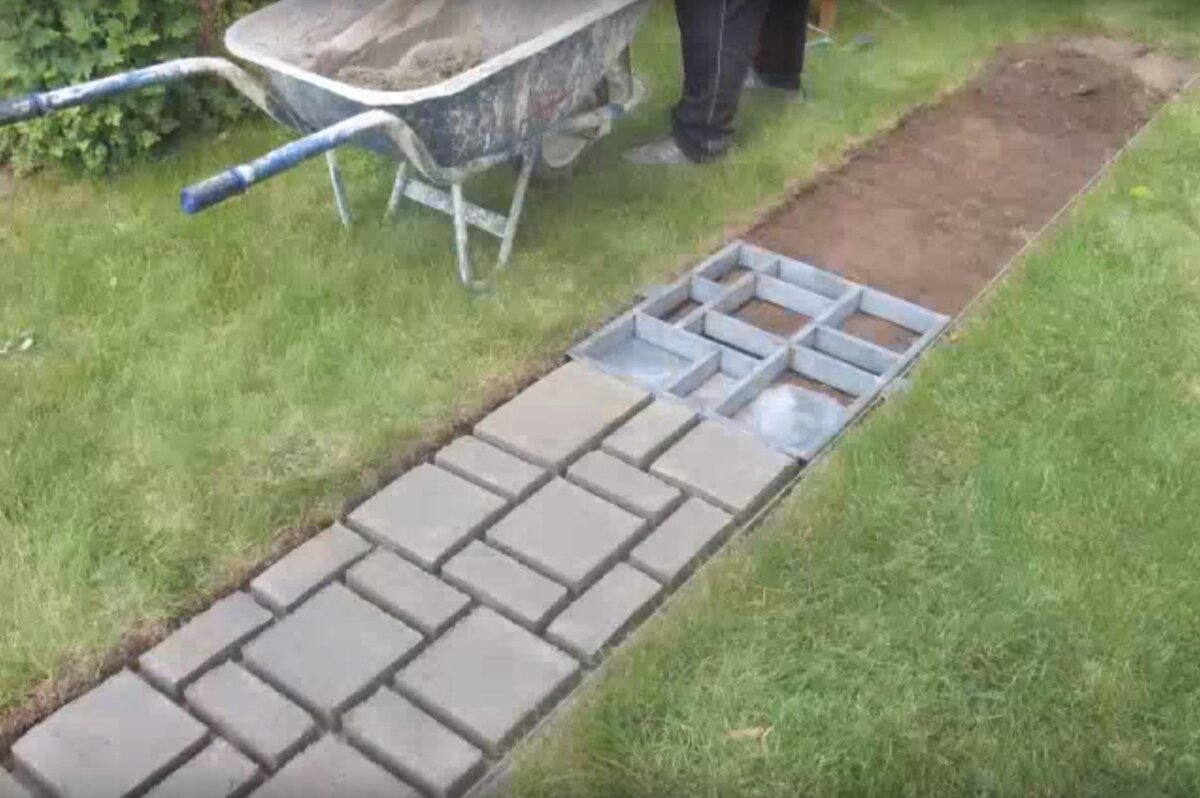 Технология укладки плитки для садовых дорожек без песчаной подушки (Простая укладка)