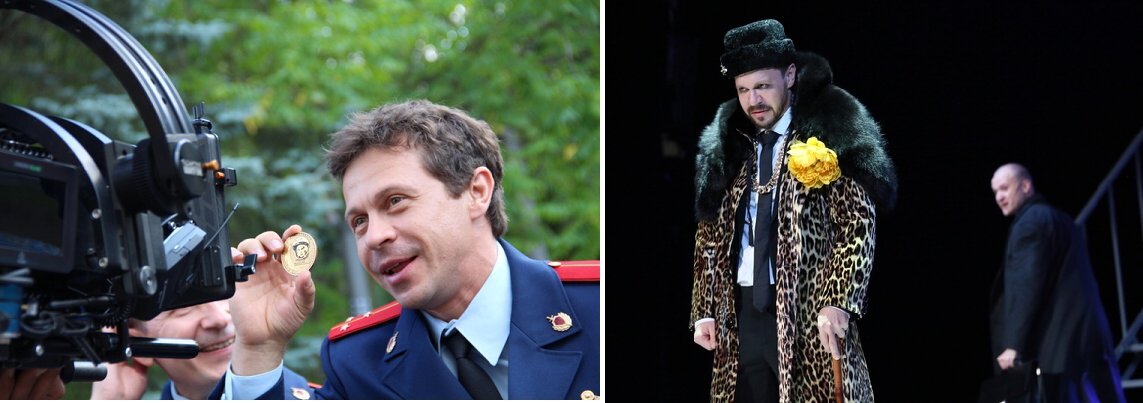 Павел Деревянко на съемках сериала "Обратная сторона Луны - 2" и на сцене в спектакле "Великолепный рогоносец"