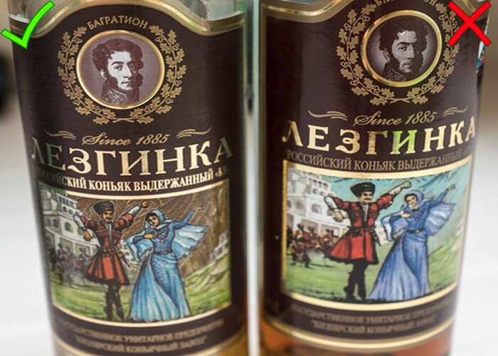 Слева — подлинный. Справа — контрафакт.