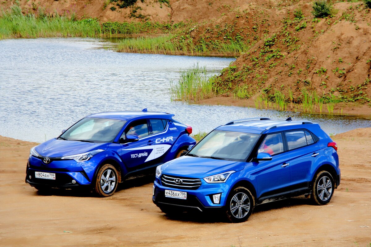Hyundai Creta — бестселлер отечественного рынка компактных кроссоверов, Toyota C-HR более нишевая, но амбициозная.