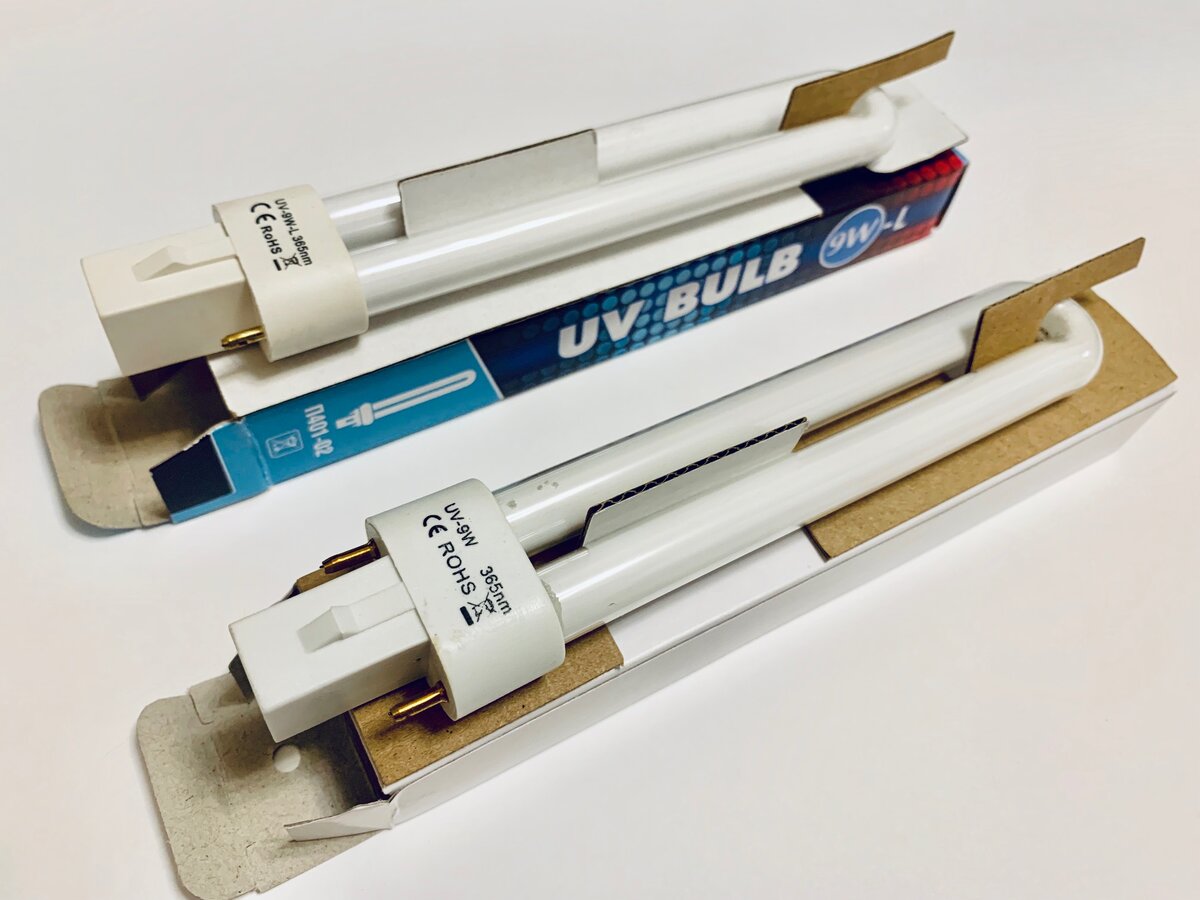 Сменные УФ лампочки в лампу для сушки гель-лака uv-9w-L 365nm и uv-9w 365nm 